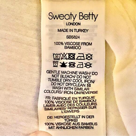 Sweaty Betty Easy Peazy Long Sleeve Crew Neck Shirt Top in Lily White Size XS - Picture 14 of 15